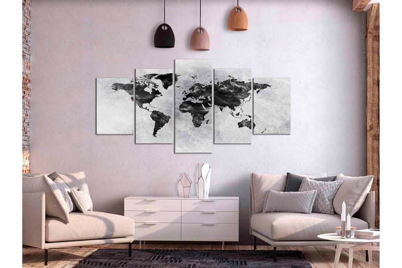 Taulu Concrete World 5 Parts Wide 200x100 - Artgeist sp. z o. o. - Sisustustuotteet - Taulu & taide - Canvas-taulu