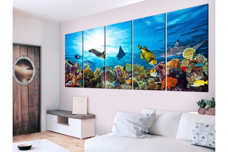Taulu Coral Reef (5 Parts) Narrow 225x90, Artgeist sp. z o. o.