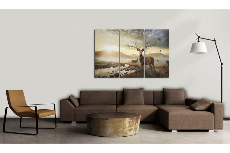 Taulu Deer With A Tree-Like Antlers 120x80 - Artgeist sp. z o. o. - Sisustustuotteet - Taulu & taide - Canvas-taulu