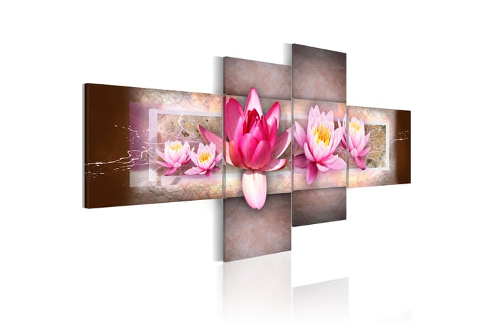 Taulu Delicate Water Lilies 200x90 - Artgeist sp. z o. o. - Canvas-taulu - Seinäkoristeet