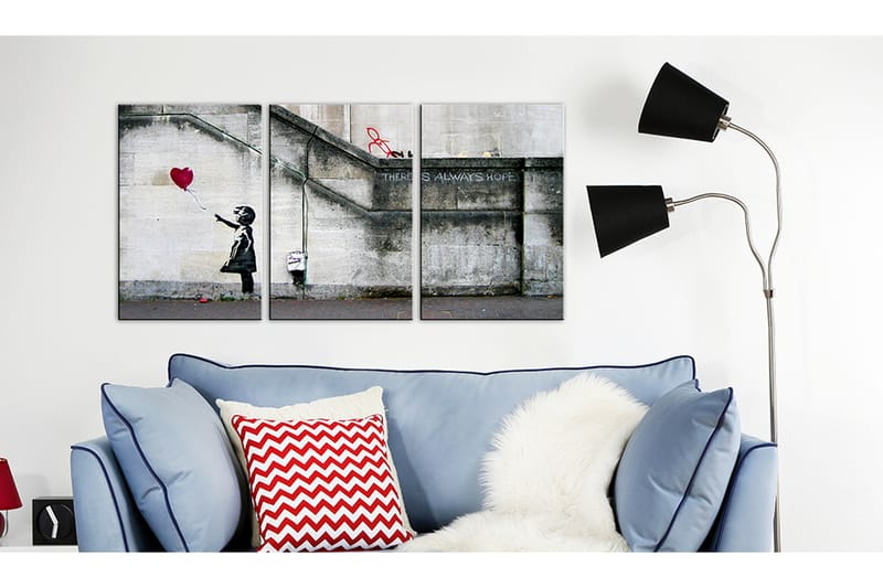 Taulu Det Finns Alltid Hopp Banksy Triptych 120x60 - Artgeist sp. z o. o. - Sisustustuotteet - Taulu & taide - Canvas-taulu