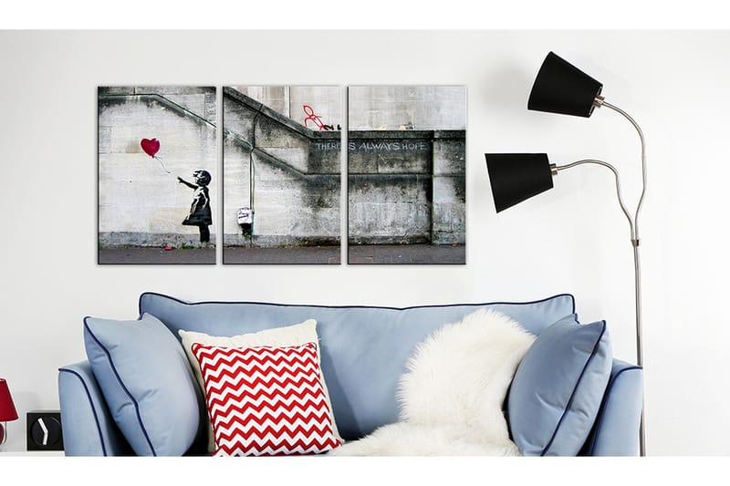 Taulu Det Finns Alltid Hopp Banksy Triptych 60x30 - Artgeist sp. z o. o. - Sisustustuotteet - Taulu & taide - Canvas-taulu