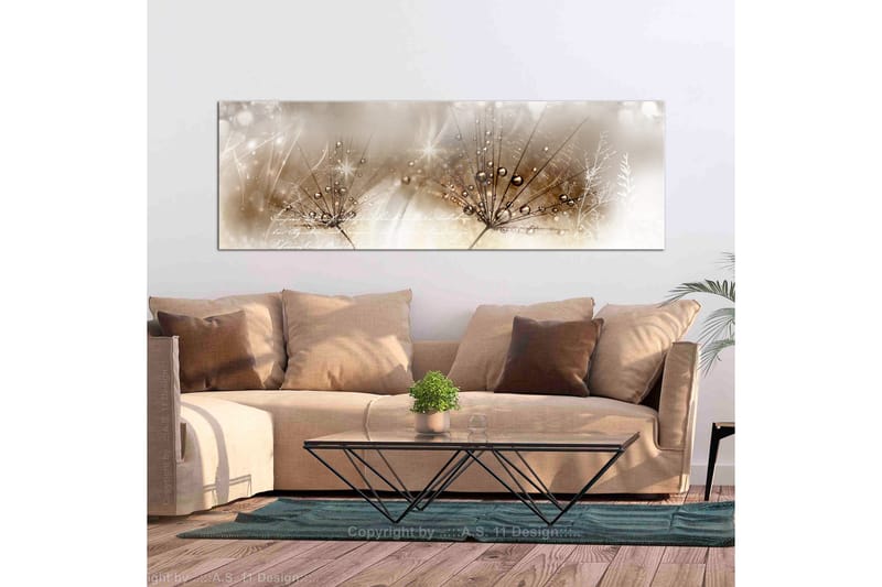 Taulu Drops Of Dew 1 Part Brown Narrow 150x50 - Artgeist sp. z o. o. - Sisustustuotteet - Taulu & taide - Canvas-taulu
