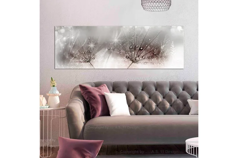 Taulu Drops Of Dew 1 Part Pink Narrow 135x45 - Artgeist sp. z o. o. - Sisustustuotteet - Taulu & taide - Canvas-taulu