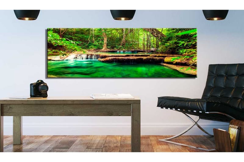 Taulu Emerald Waterfall 135x45 - Artgeist sp. z o. o. - Sisustustuotteet - Taulu & taide - Canvas-taulu