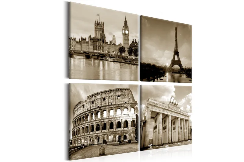 Taulu European Capitals 40x40 - Artgeist sp. z o. o. - Sisustustuotteet - Taulu & taide - Canvas-taulu