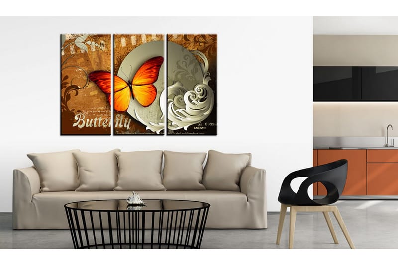 Taulu Fiery Butterfly And Full Moon 90x60 - Artgeist sp. z o. o. - Sisustustuotteet - Taulu & taide - Canvas-taulu