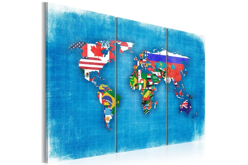Taulu Flags Of The World Triptych 120x80, Artgeist sp. z o. o.
