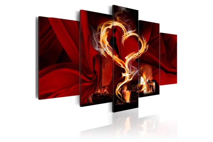 Taulu Flames Of Love Heart 200x100 - Artgeist sp. z o. o. - Canvas-taulu - Seinäkoristeet