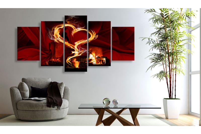 Taulu Flames Of Love Heart 200x100 - Artgeist sp. z o. o. - Sisustustuotteet - Taulu & taide - Canvas-taulu