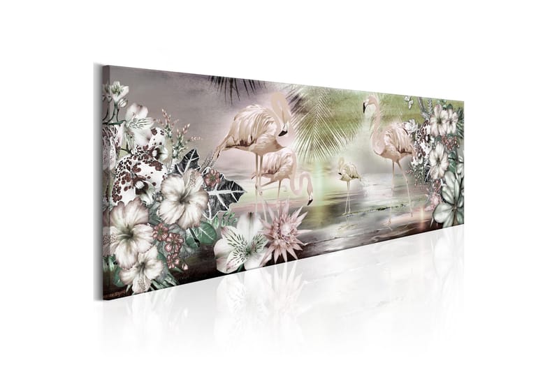 Taulu Flamingoes And Flowers 120x40 - Artgeist sp. z o. o. - Sisustustuotteet - Taulu & taide - Canvas-taulu