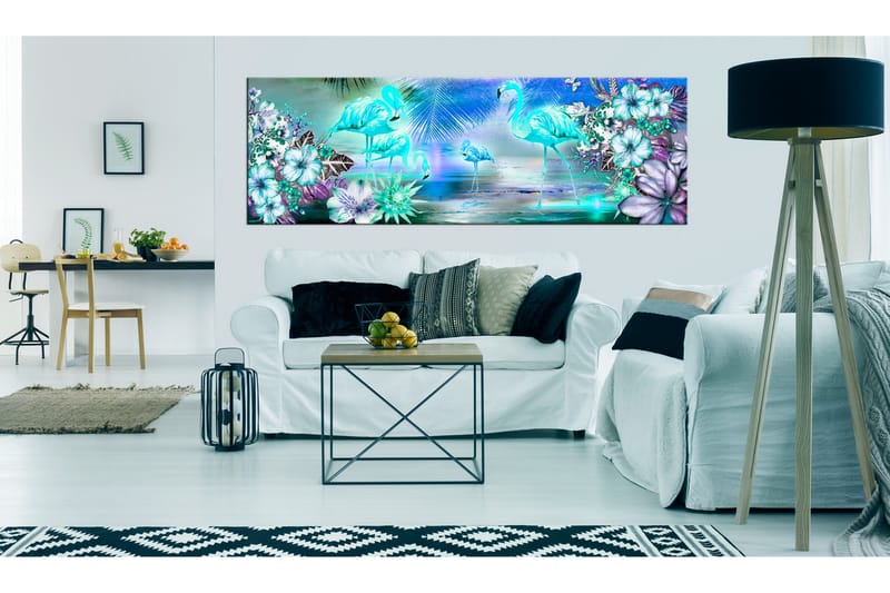 Taulu Flamingoes By Night 150x50 - Artgeist sp. z o. o. - Sisustustuotteet - Taulu & taide - Canvas-taulu