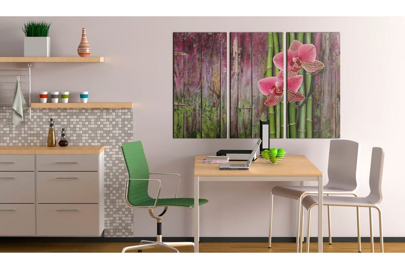 Taulu Flower and bamboo 90x60, Artgeist sp. z o. o.
