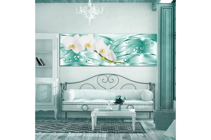 Taulu Flowering 1 Part Narrow Green 150x50 - Artgeist sp. z o. o. - Sisustustuotteet - Taulu & taide - Canvas-taulu