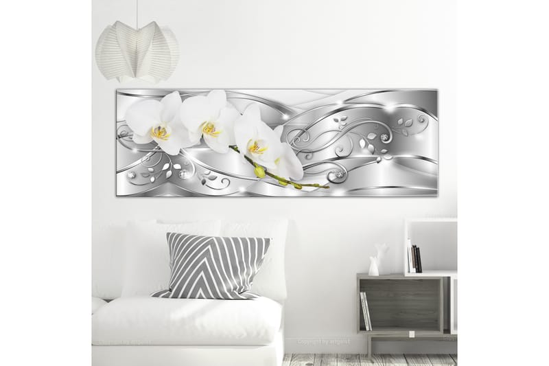 Taulu Flowering 1 Part Narrow Silver 150x50 - Artgeist sp. z o. o. - Sisustustuotteet - Taulu & taide - Canvas-taulu
