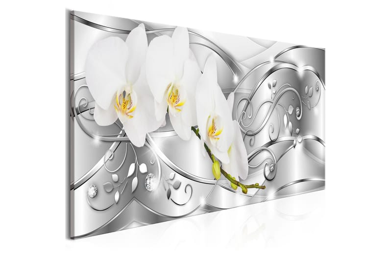 Taulu Flowering 1 Part Narrow Silver 135x45, Artgeist sp. z o. o.