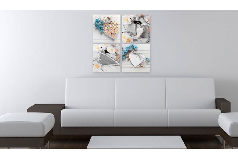 Taulu Flowers And Hearts 40x40 - Artgeist sp. z o. o. - Sisustustuotteet - Taulu & taide - Canvas-taulu