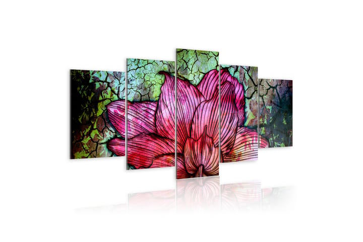 Taulu Flowery Stained Glass 100x50 - Artgeist sp. z o. o. - Canvas-taulu - Seinäkoristeet