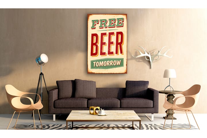 Taulu Free Beer Tomorrow 40x60 - Artgeist sp. z o. o. - Canvas-taulu - Seinäkoristeet