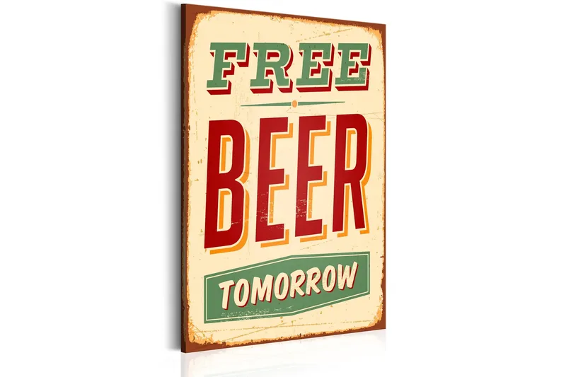Taulu Free Beer Tomorrow 60x90, Artgeist sp. z o. o.