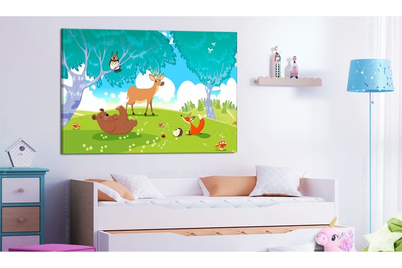 Taulu Friendly Animals (1 Part) Wide 90x60, Artgeist sp. z o. o.
