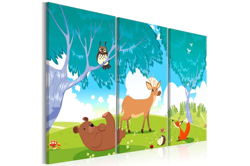 Taulu Friendly Animals 3 Parts 90x60, Artgeist sp. z o. o.