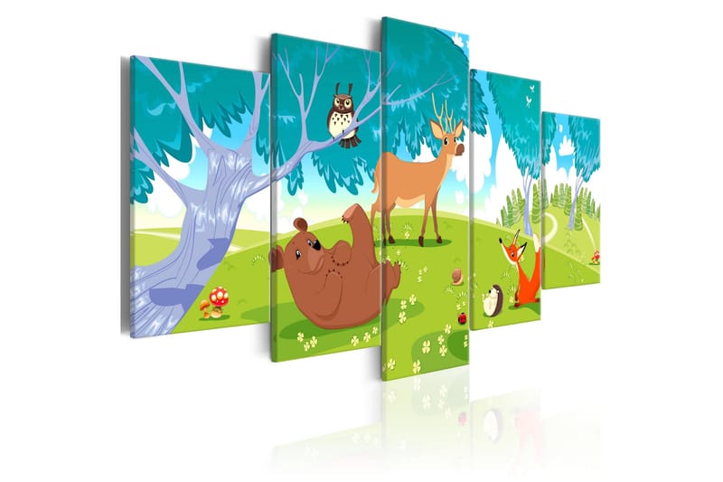 Taulu Friendly Animals 5 Parts 200x100, Artgeist sp. z o. o.