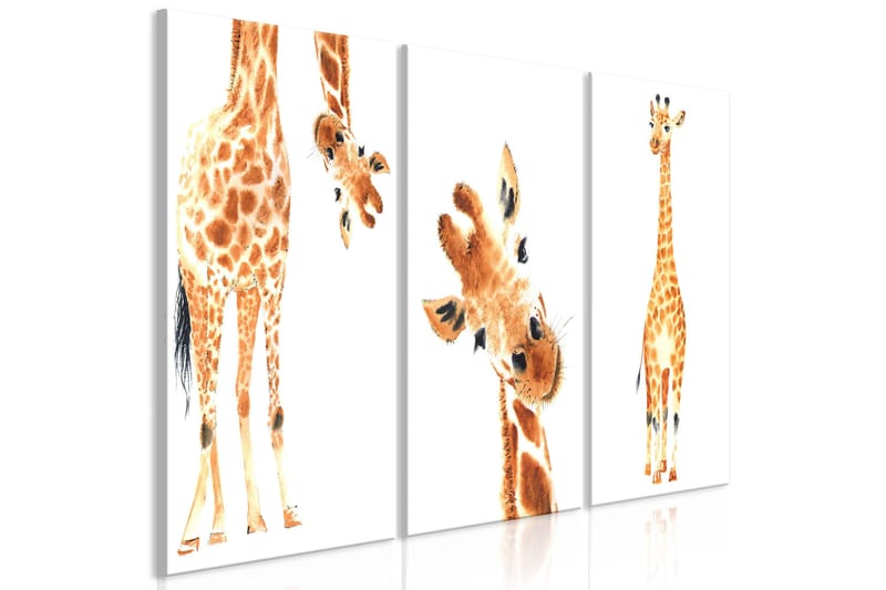 Taulu Funny Giraffes 3 Parts 60x30 - Artgeist sp. z o. o. - Sisustustuotteet - Taulu & taide - Canvas-taulu