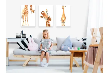 Taulu Funny Giraffes 3 Parts 120x60 - Artgeist sp. z o. o. - Sisustustuotteet - Taulu & taide - Canvas-taulu