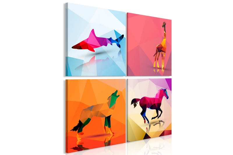 Taulu Geometric Animals 4 Parts 60x60, Artgeist sp. z o. o.