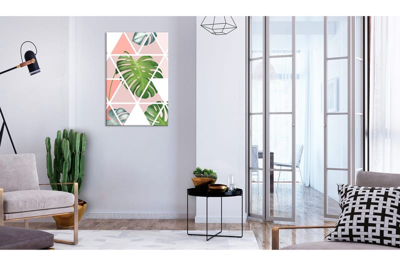 Taulu Geometric Monstera (1 Part) Vertical 40x60, Artgeist sp. z o. o.