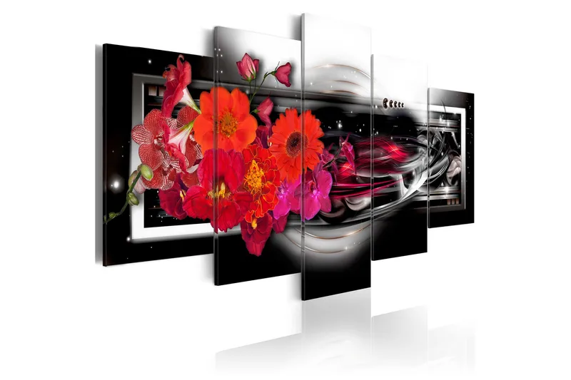 Taulu Gerberas On Black Background 200x100, Artgeist sp. z o. o.