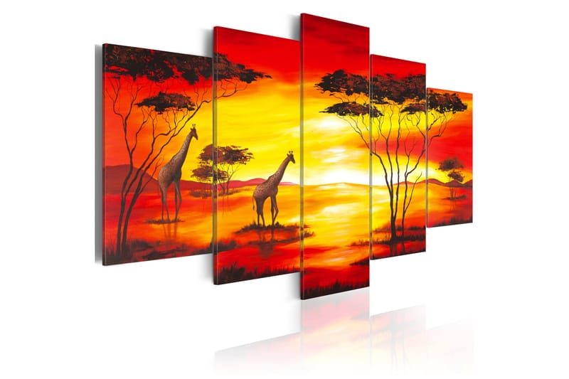 Taulu Giraffer På Backgrounden Med Solnedgång 200x100, Artgeist sp. z o. o.