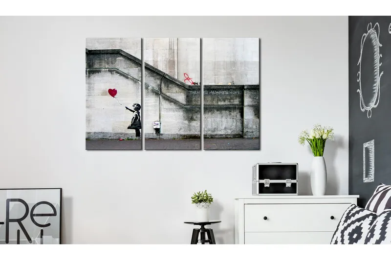 Taulu Girl With A Balloon By Banksy 120x80 - Artgeist sp. z o. o. - Sisustustuotteet - Taulu & taide - Canvas-taulu
