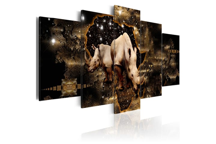 Taulu Golden Rhino 100x50 - Artgeist sp. z o. o. - Canvas-taulu - Seinäkoristeet