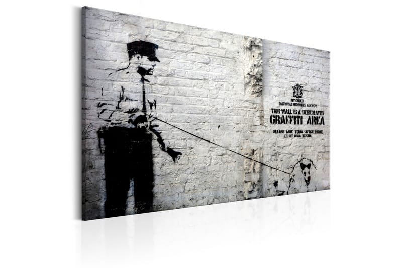 Taulu Graffiti Area (Police and a Dog) by Banksy 120x80 - Artgeist sp. z o. o. - Sisustustuotteet - Taulu & taide - Canvas-taulu