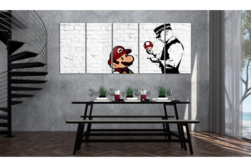 Taulu Graffiti On Brick 225x90 - Artgeist sp. z o. o. - Sisustustuotteet - Taulu & taide - Canvas-taulu