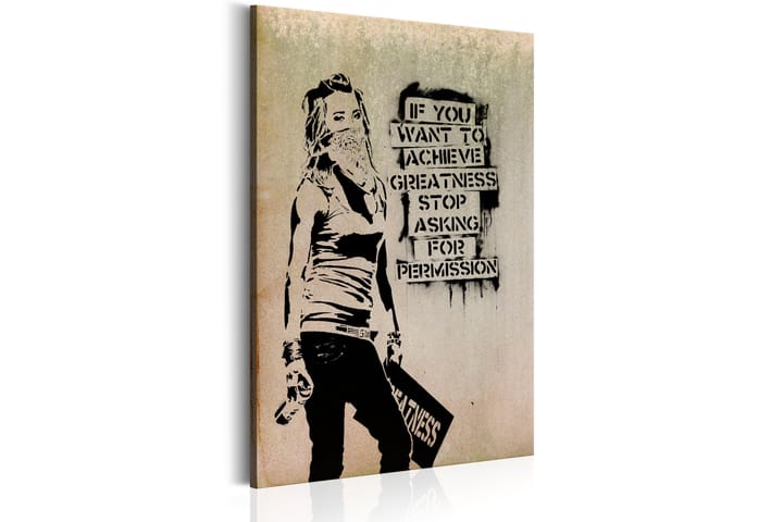 Taulu Graffiti Slogan By Banksy 60x90 - Artgeist sp. z o. o. - Canvas-taulu - Seinäkoristeet