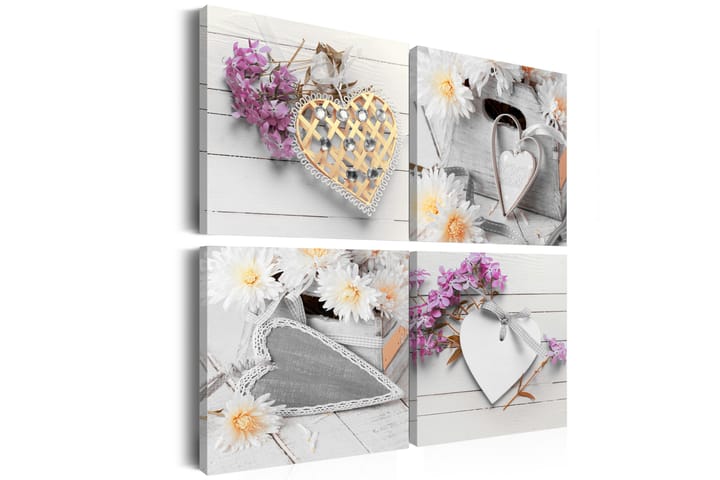 Taulu Hearts And Flowers 60x60 - Artgeist sp. z o. o. - Canvas-taulu - Seinäkoristeet