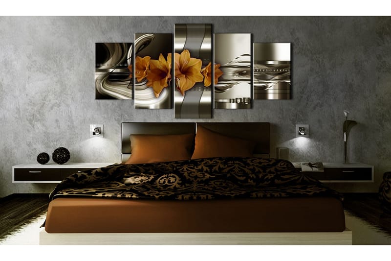 Taulu Hippeastrum And Abstract Waves 100x50 - Artgeist sp. z o. o. - Sisustustuotteet - Taulu & taide - Canvas-taulu