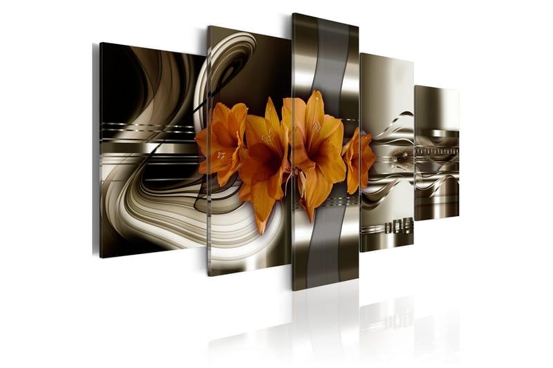 Taulu Hippeastrum And Abstract Waves 200x100, Artgeist sp. z o. o.