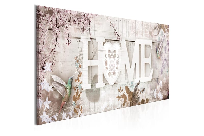 Taulu Home and Hummingbirds (1 Part) Beige Narrow 120x40 - Artgeist sp. z o. o. - Sisustustuotteet - Taulu & taide - Canvas-taulu