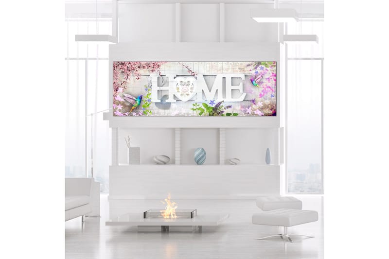 Taulu Home and Hummingbirds (1 Part) Pink Narrow 120x40, Artgeist sp. z o. o.