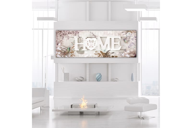 Taulu Home and Hummingbirds (1 Part) Beige Narrow 120x40 - Artgeist sp. z o. o. - Sisustustuotteet - Taulu & taide - Canvas-taulu