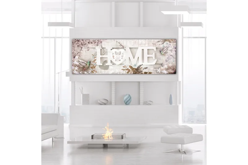 Taulu Home and Hummingbirds (1 Part) Beige Narrow 135x45, Artgeist sp. z o. o.