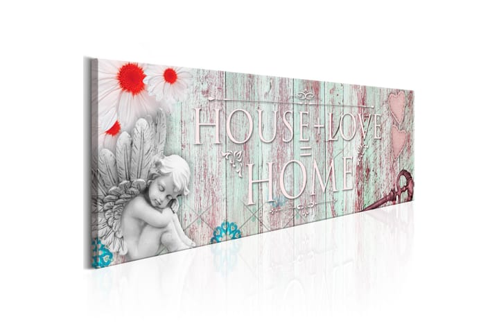 Taulu Home House + Love 150x50 - Artgeist sp. z o. o. - Canvas-taulu - Seinäkoristeet