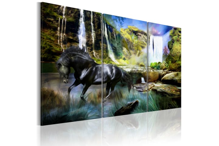 Taulu Horse On The Sky-Blue Waterfall Background 120x80 - Artgeist sp. z o. o. - Seinäkoristeet - Canvas-taulu