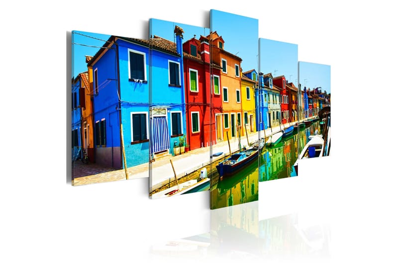 Taulu Houses In The Colors Of The Rainbow 200x100, Artgeist sp. z o. o.