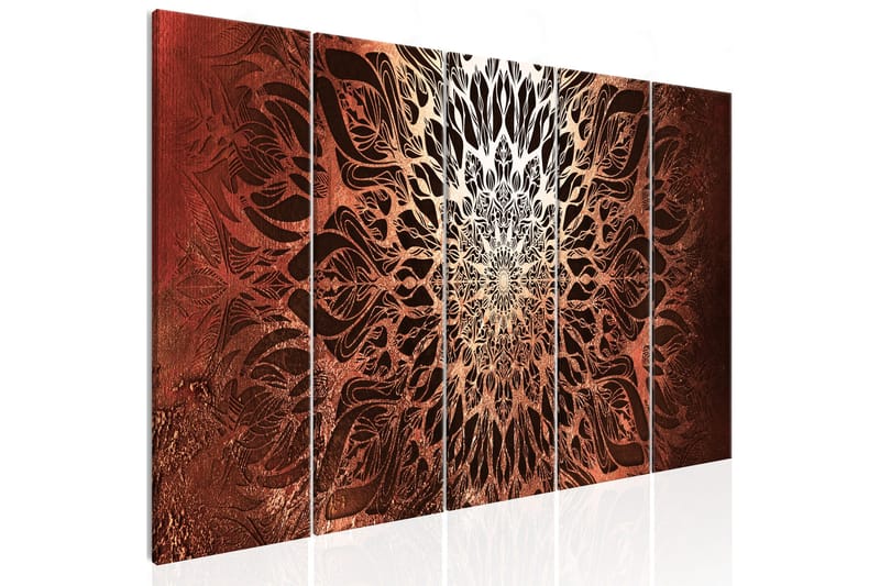 Taulu Hypnosis 5 Parts Orange Narrow 225x90, Artgeist sp. z o. o.