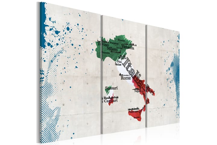 Taulu Italian kartta Triptyykki 120x80 - Artgeist sp. z o. o. - Canvas-taulu - Seinäkoristeet